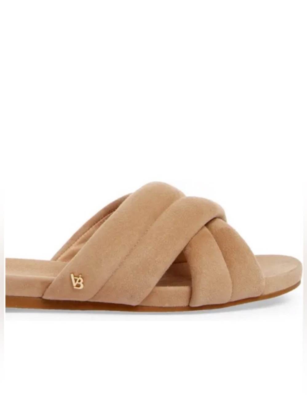 Veronica Beard Tan Nude Elise Suede Slide Sandals - Picture 15 of 15